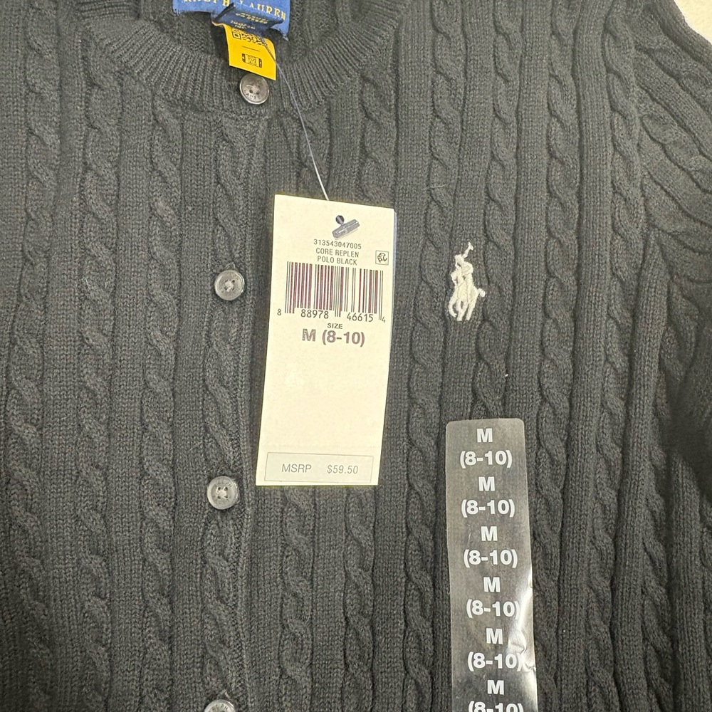 Polo by Ralph Lauren Black Cable Knit Sweater - Picture 2 of 3